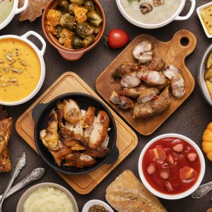 top-view-table-full-food